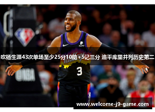 吹杨生涯43次单场至少25分10助+5记三分 追平库里并列历史第二 吹杨生涯43次单场至少25分10助+5记三分 追平库里并列历史第二
