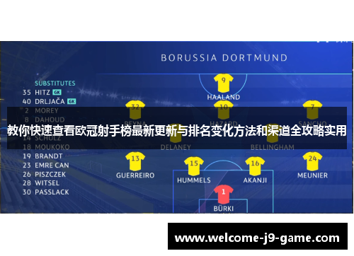 教你快速查看欧冠射手榜最新更新与排名变化方法和渠道全攻略实用